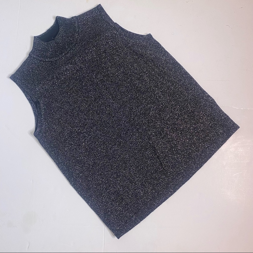 Vintage 90s Sparkly tank top turtleneck witchy vibes sleeveless M/L